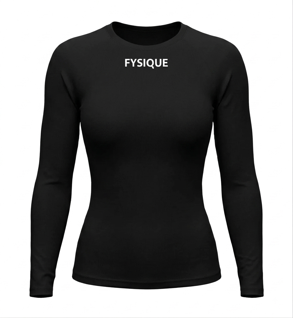 Womens black long sleeve compression T-shirt