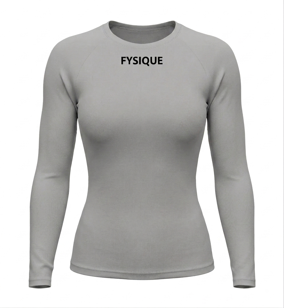 Womens gray Long Sleeve Compression T-shirt