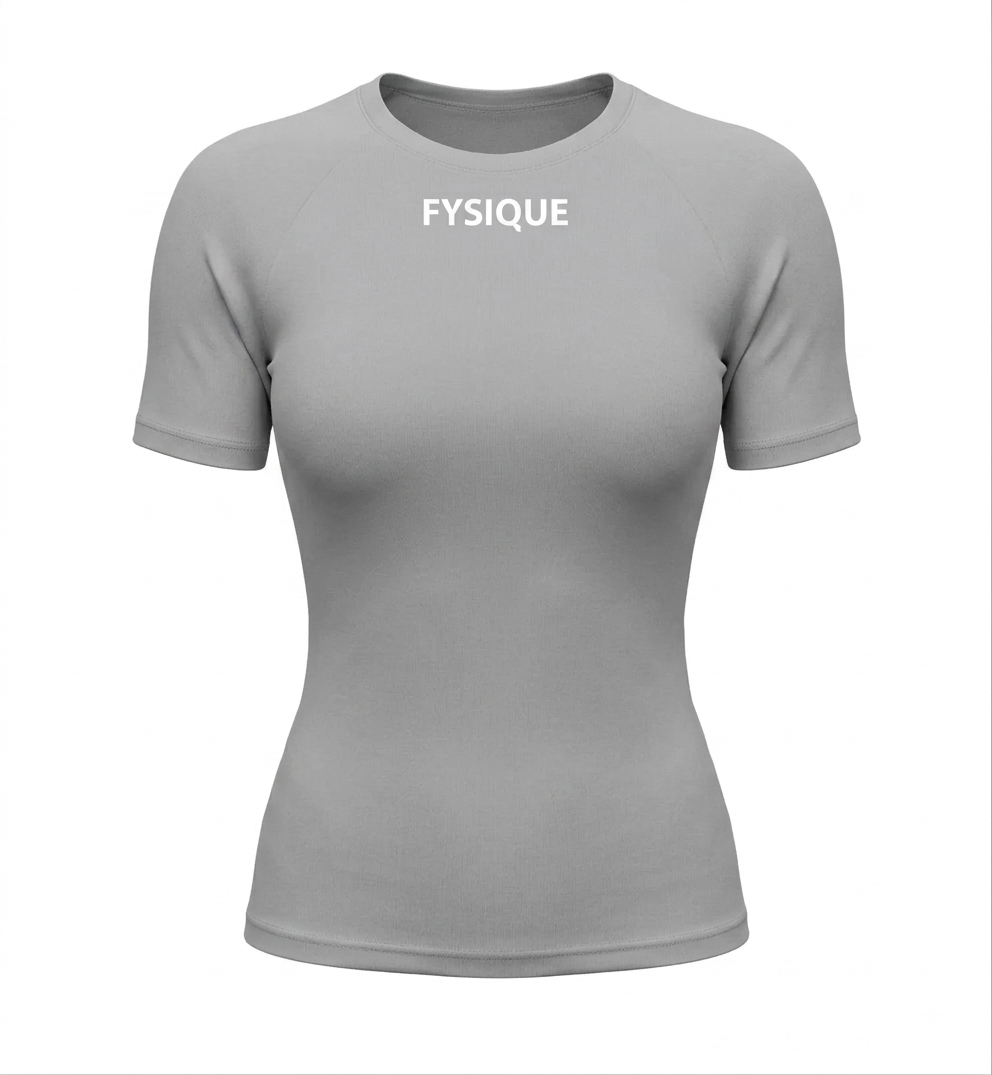 Womens gray short sleeve compression T-shirt